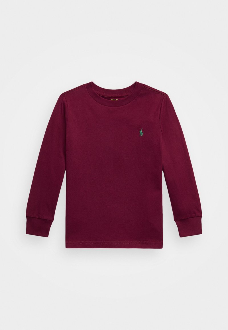 Μακρυμάνικη μπλούζα από βαμβάκι σε μπορντό χρώμα με στρογγυλή λαιμόκοψη και πράσινο κεντημένο λογότυπο στην αριστερή πλευρά του στήθους. Λείος υφασμάτινος χαρακτήρας, εφαρμοστές μανσέτες.