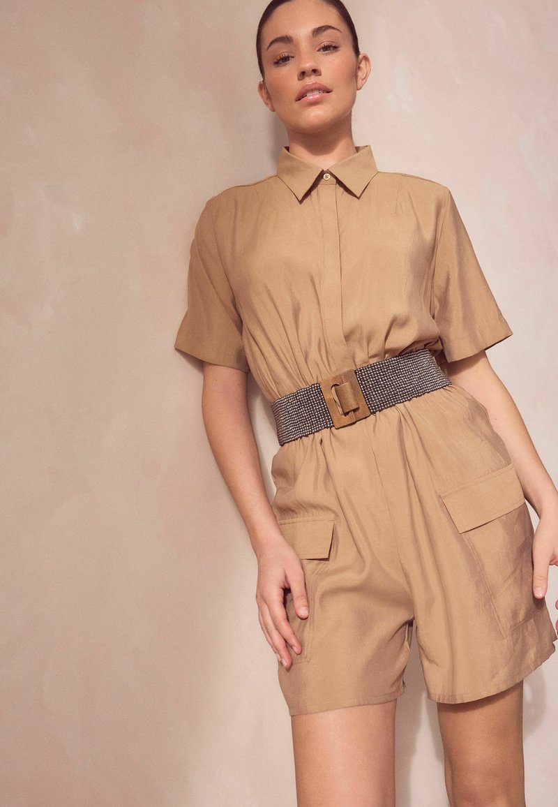 Next WIDE BEADED ELASTICATED  - Taljebælter - brown white