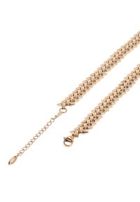 Náhrdelník zlaté barvy s trojúhelníkovými hroty, texturovaným povrchem a karabinkovým zapínáním. Součástí je nastavitelná prodlužovací řetěz.