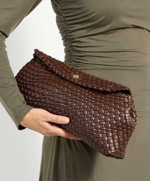 Dune London, ENCOURAGE Woven Clutch - Pochette - brown-synthetic