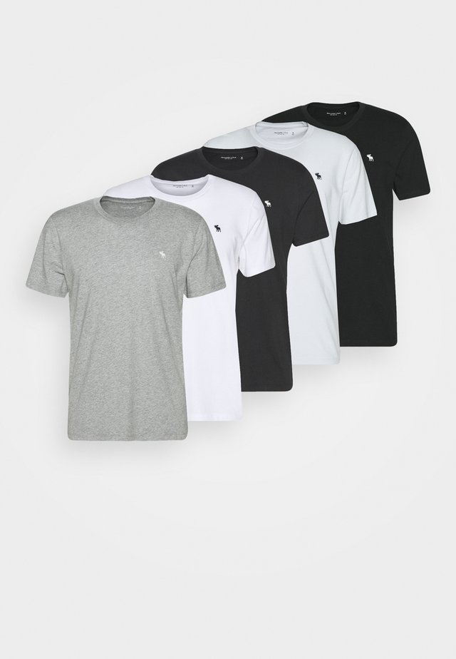 CREW 5 PACK - T-shirt - bas - white/grey/blue/charcoal/navy