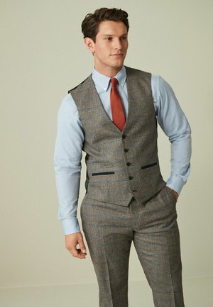 NOVA FIDES TRIMMED CHECK  - Gilet elegante - grey