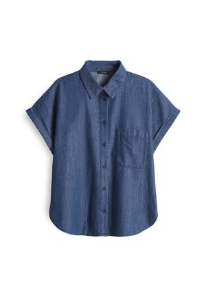 OPUS LOOSE FIT CHAMBRAY - Button-down blouse - mid oxford blue