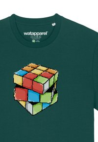 watapparel PIXEL ZAUBERWÜRFEL - Print T-shirt - glazed green
