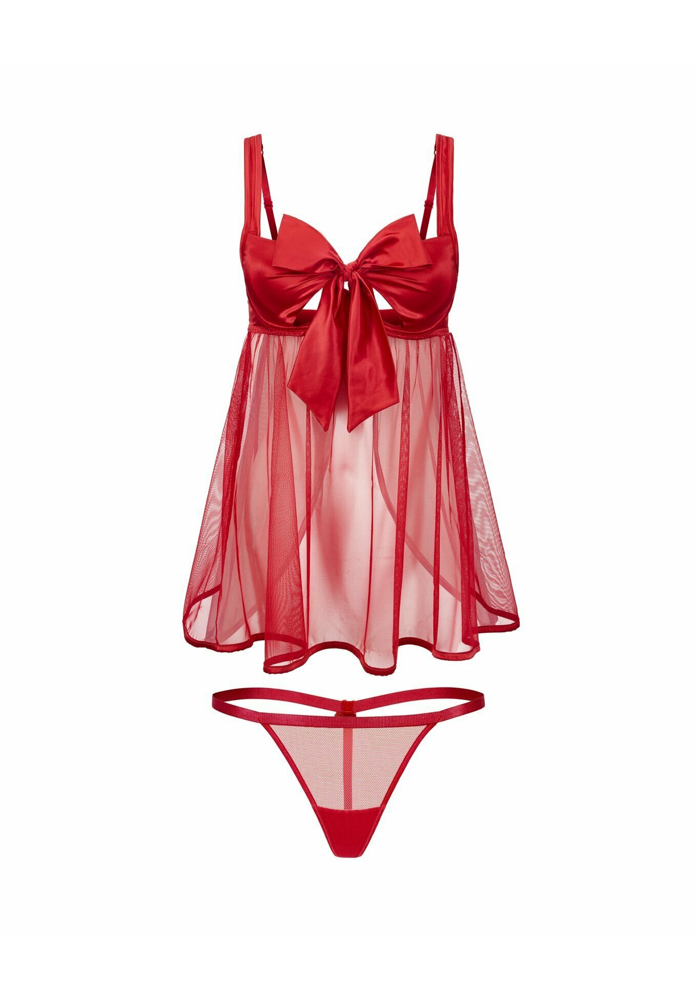 Ensemble nuisette et string - dentelle - rouge - Cameroun