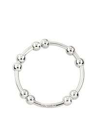 Sølvring med en glat bånd og j�ævnt fordelte sfæriske accenter. Markerede med "JGJ 925 A9" for ægthed.