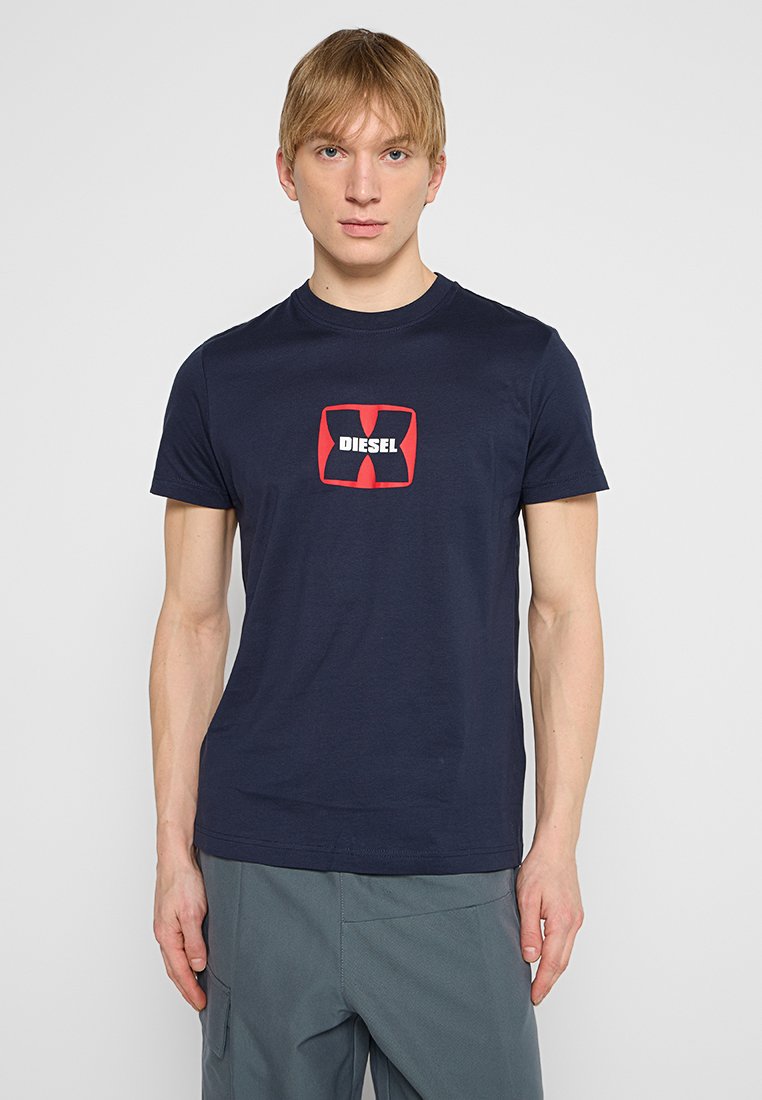 Diesel T-shirt print donkerblauw