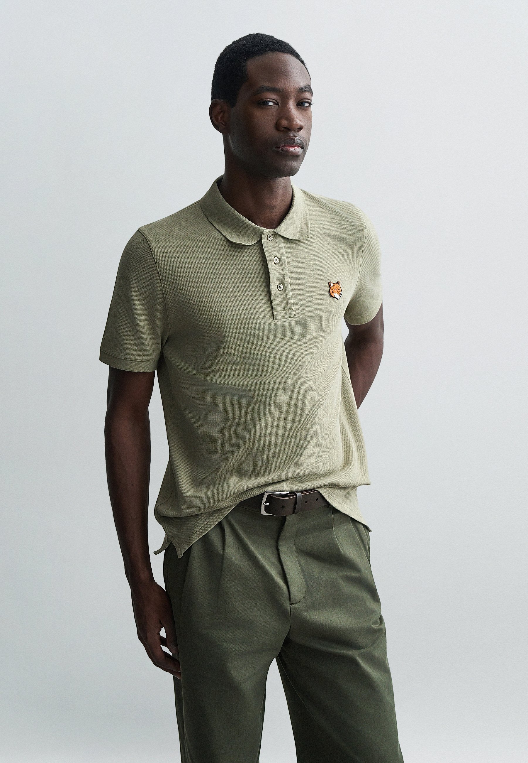 Maison Kitsuné FOX HEAD REGULAR - Polo shirt - laurel green/light