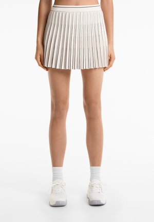 OYSHO PLEATED SEAMLESS - Mini suknja - white