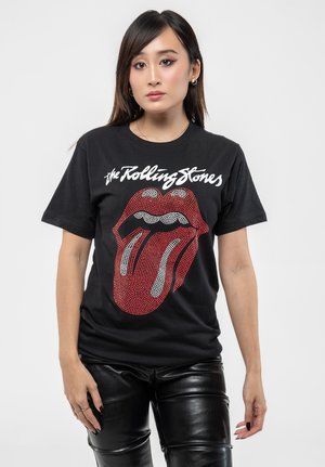 Paradiso Clothing THE ROLLING STONES DIAMANTE LOGO AND TONGUE - Print T-shirt - black