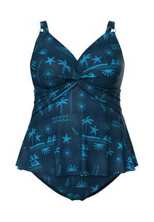 Ulla Popken, HOLIDAY PRINT TWO PIECE TANKINI SET - Bikini - dark blue