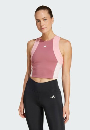 adidas Performance TECHFIT BLOCK TRAINING CROP - Top - preloved crimson