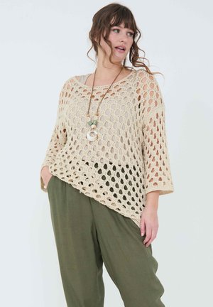 UNI EFFET LARGE COTTE DE MAILLE - Strickpullover - lin