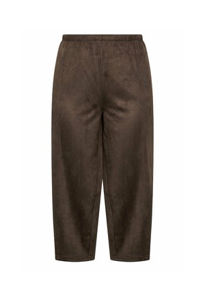 Yours Clothing, PLUS SIZE WIDE LEG TROUSERS - Bukser - chocolate