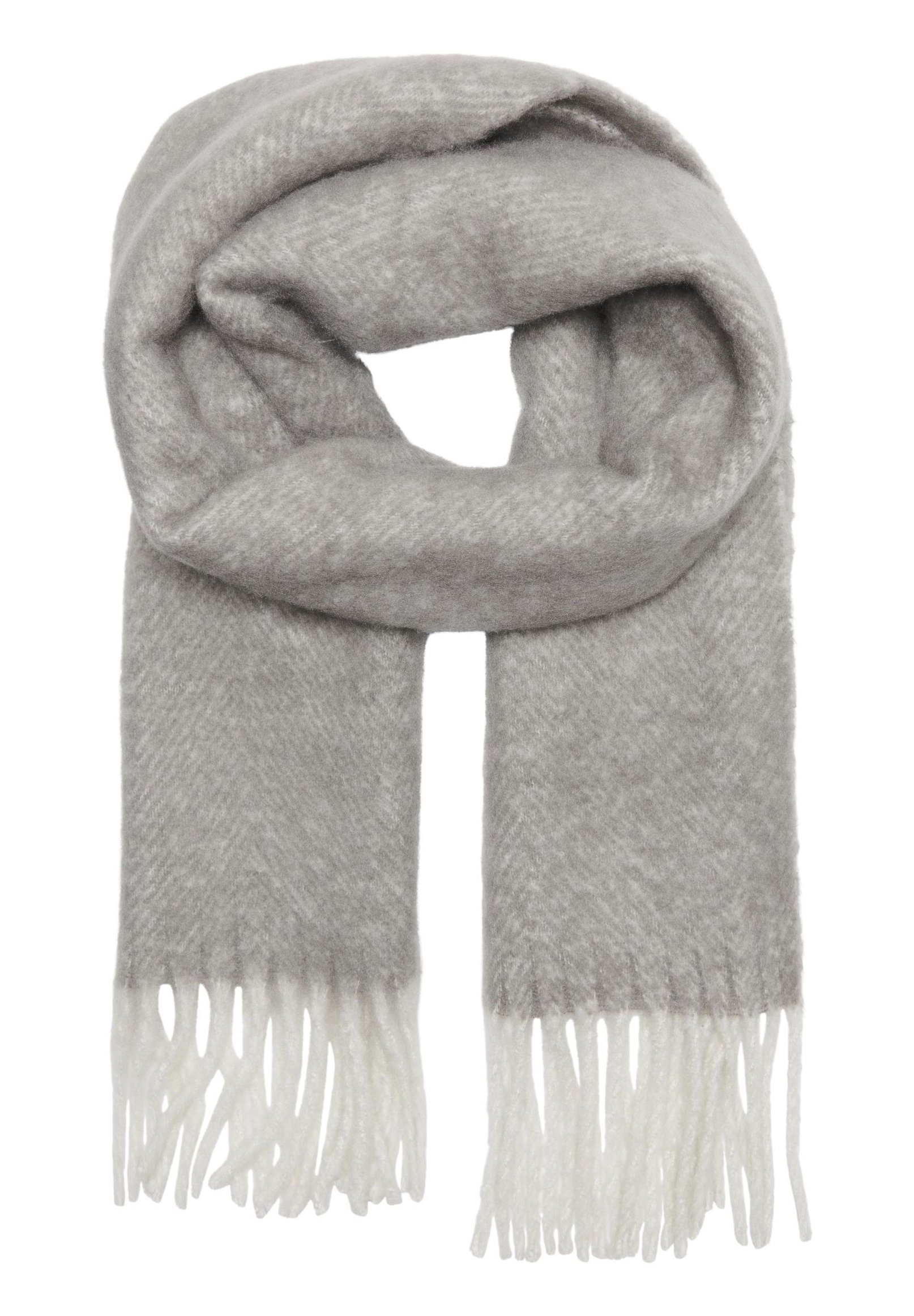 ONLY Onlsara Life Sciarpa Donna In Melange Grigio, Tessuto Morbido In Poliestere Riciclato