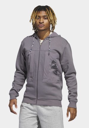 adidas Sportswear ESSENTIALS BRANDLOVE - Sweater met rits - trace grey   black