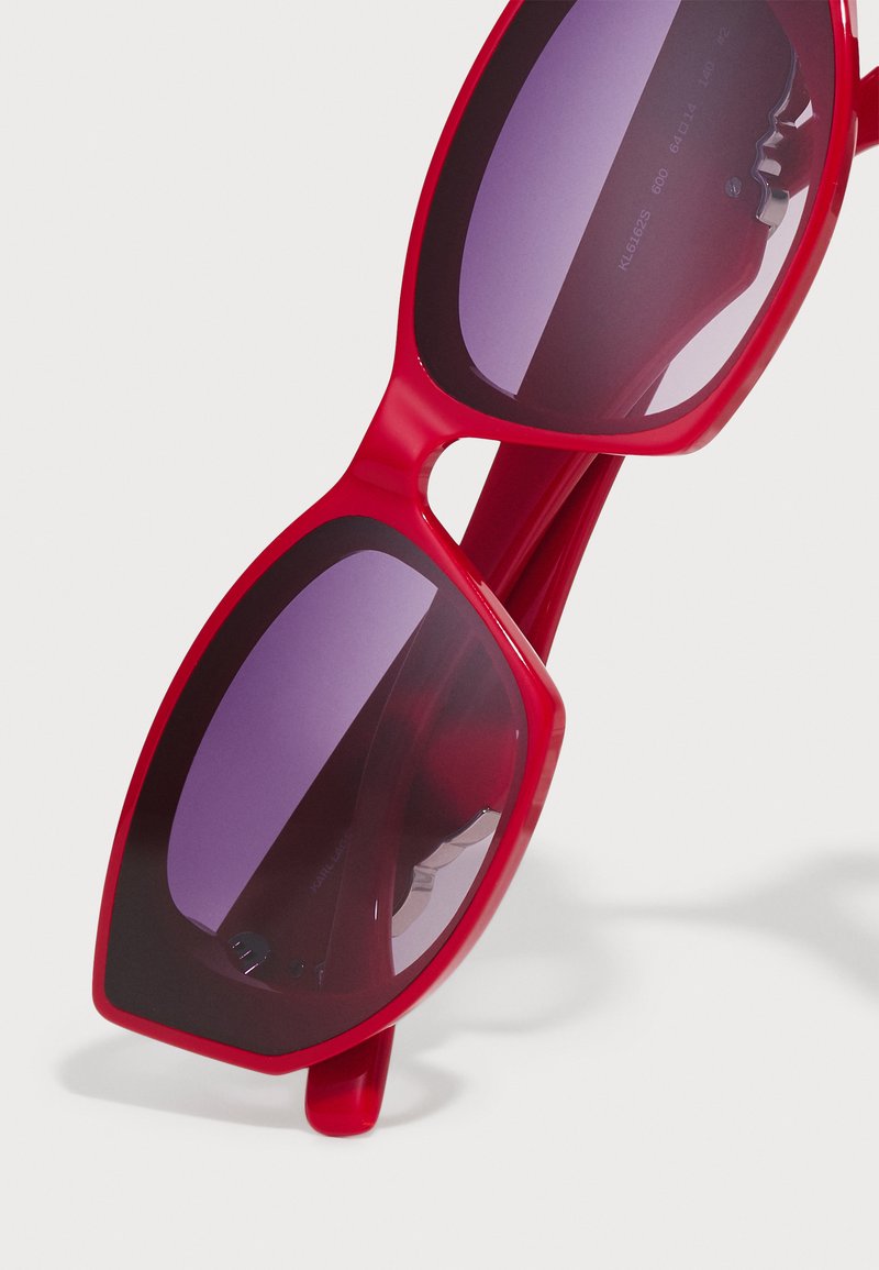 Karl Lagerfeld Red Oversized Square Sunglasses Karl Lagerfeld Oversized Square w/ Maxi Temples – Eyedictive main image 3