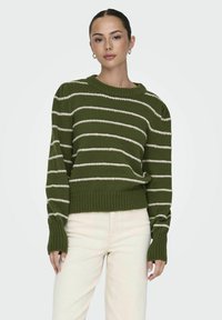 JDY JDYSIGRID LIFE ON PUFF - Pullover - winter moss
