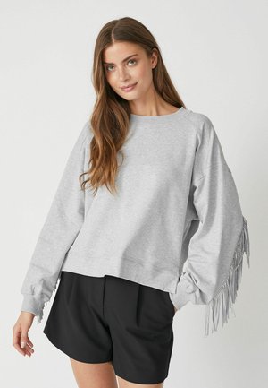 STUDCC FRINGE SWEAT - Felpa - light grey