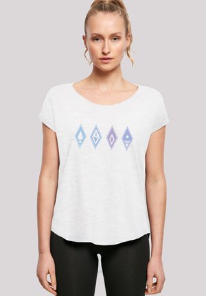 DISNEY FROZEN 2 SYMBOLS WITH LONG SLUB - T-shirt imprimé - white