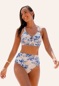 Cupshe ENCHANTING FLORAL SET - Bikini - blue white