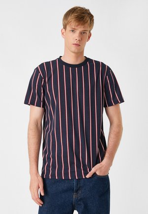 STRIPED - Camiseta estampada - navy blue