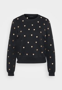 ONLATIKA O NECK GLITTER - Bluză de molton - black/gold-coloured