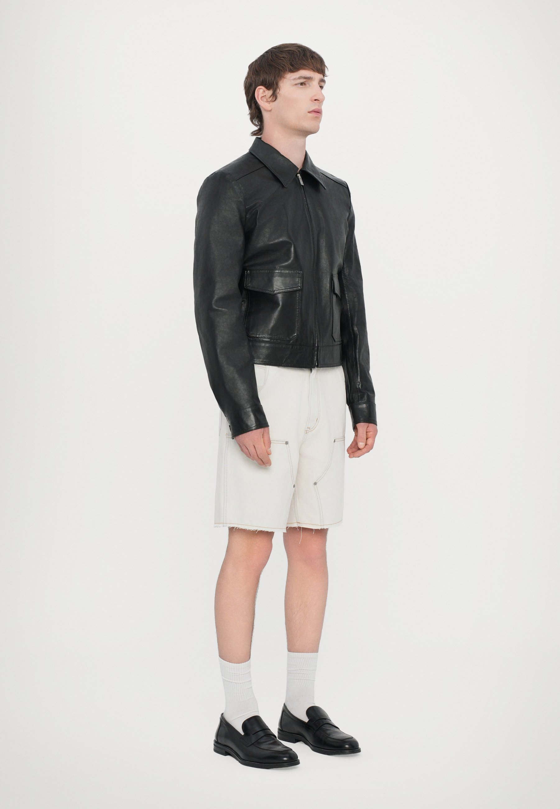 MM6 Maison Margiela SPORTS JACKET - Leather jacket - black - Zalando