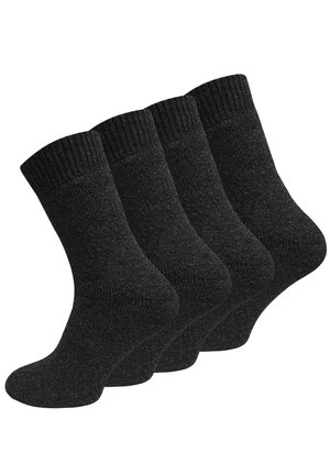 NORWEGER  4 PAAR, MIT VOLLPLÜSCH - Chaussettes - anthrazit