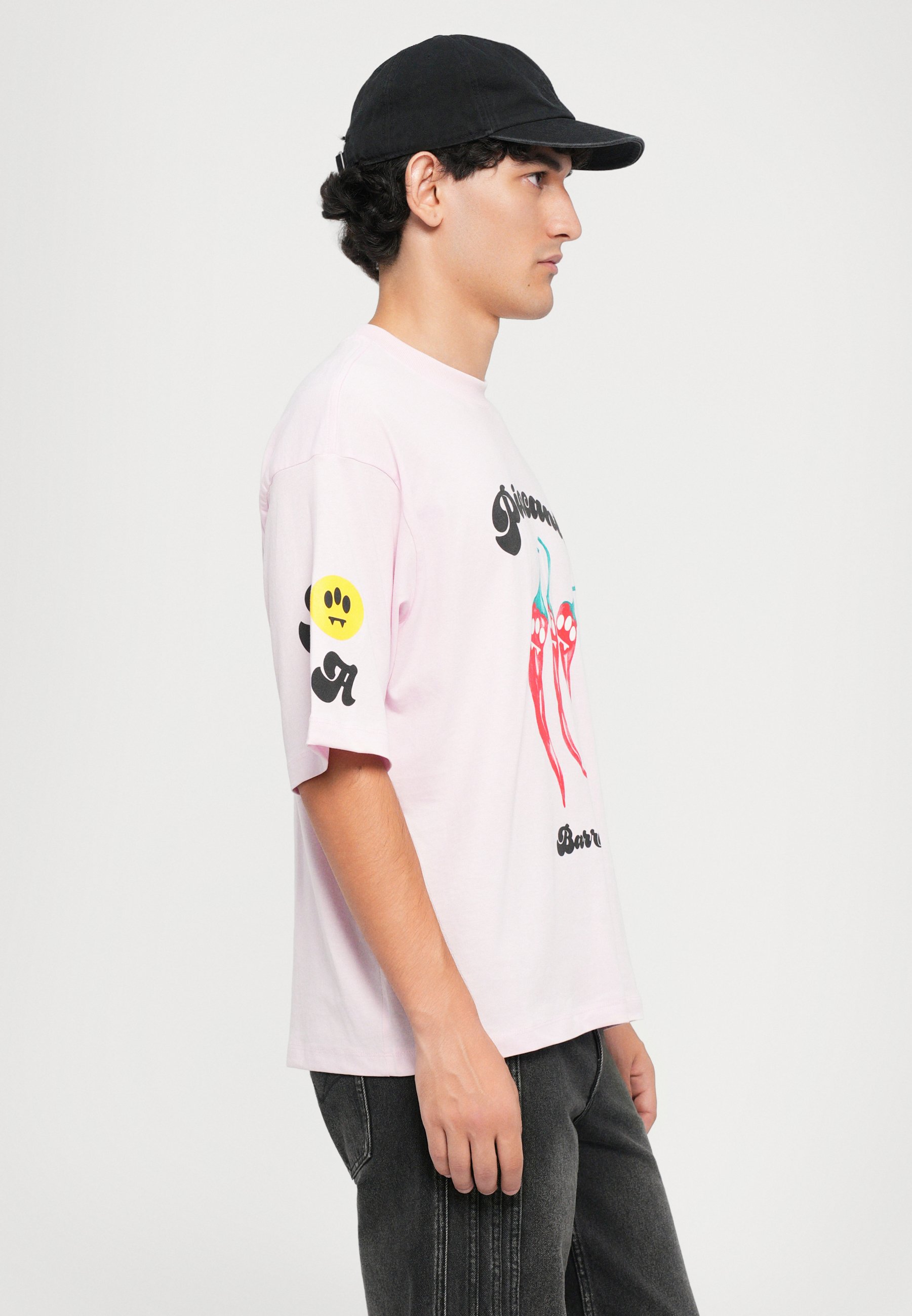 BARROWのロゴが入ったピンクのTシャツ！男女兼用、サイズはSサイズ。 Barrow UNISEX - Print T-shirt - rosa/pink - Zalando.co.uk