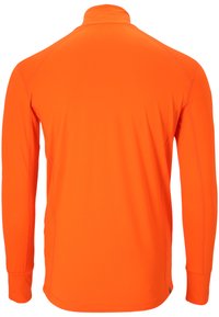 Langærmet skjorte med høj krave i klar orange, lavet af glat, letvægtsstof med flade sømme og en tætsiddende design.