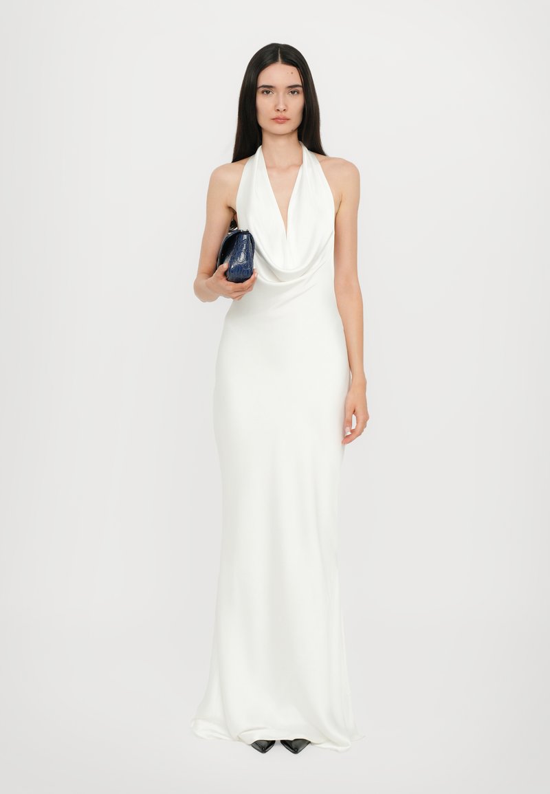 black and white dress with jacket BLACK AND WHITE COLOR BLOCK BLAZER DRESS WITH BELTED TIE – Arelia's Dream main image 1