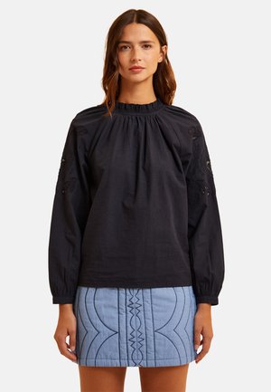 SLEEVED EMBROIDERY - Bluse - midnight blue