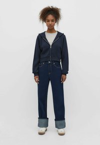 Stradivarius CROPPED  - Mikina so zipsom - dark blue