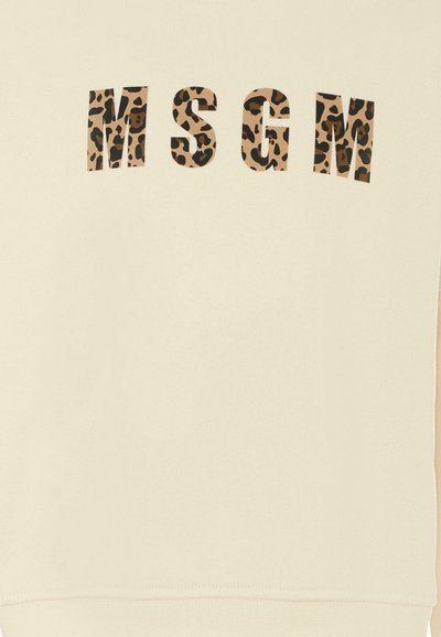 Lichtbeige sweatshirt met gedurfde "MSGM" lettering in een luipaardprint. Zachte stof met een ronde hals en een geribde zoom.