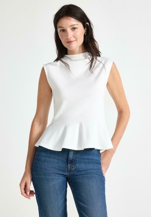 Lindex, LINDEX SLEEVELESS PEPLUM TOP LINDEX - Toppi - off white