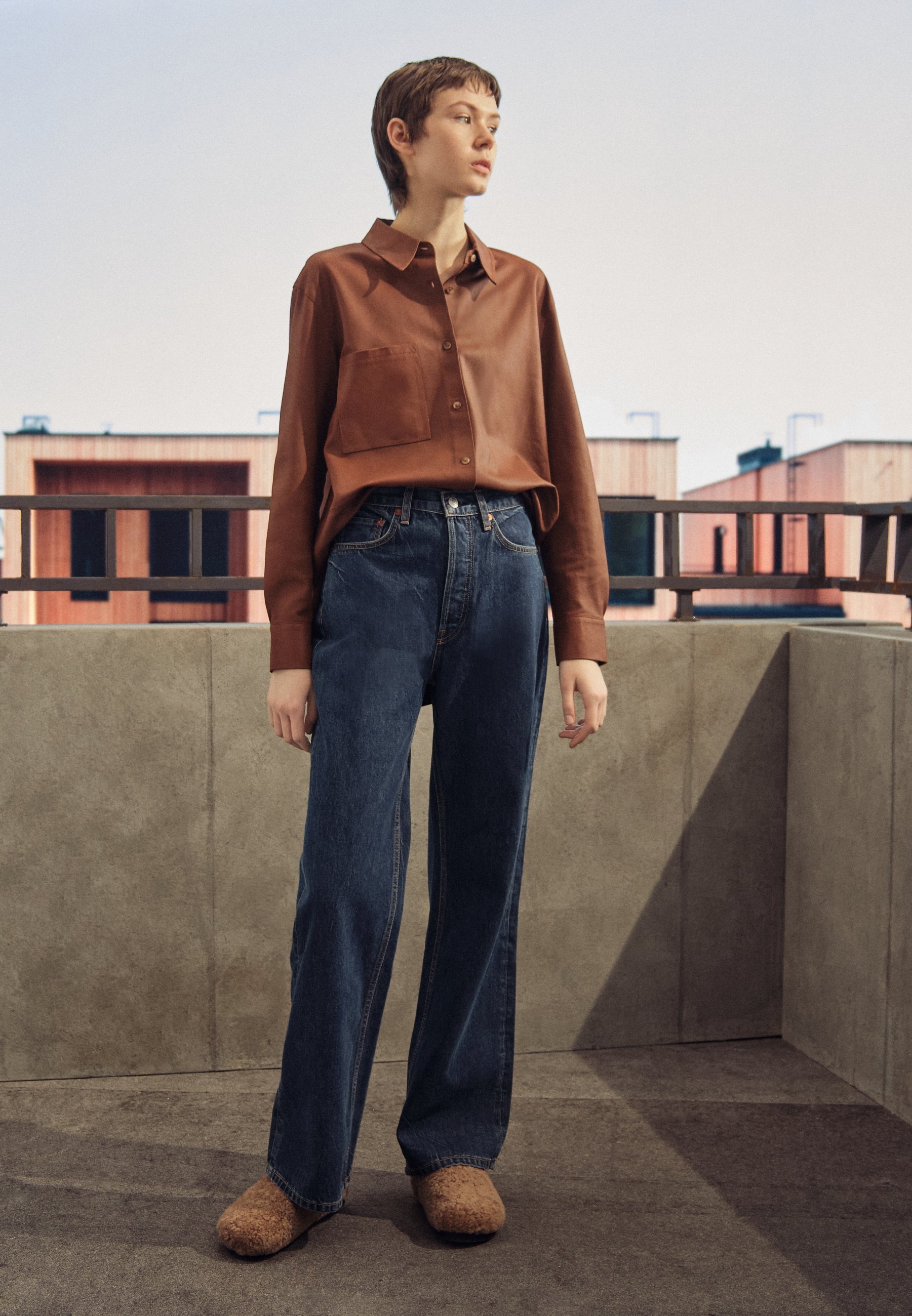 WIDE LEG - Flared Jeans - rustic indigo 