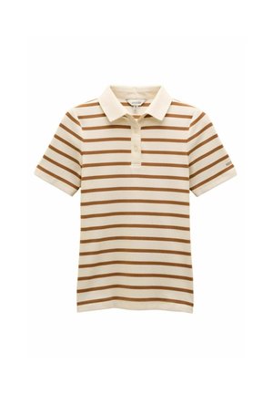 Triibuline polo särk kreemi- ja pruuni värviga. Omab kraed, kolme nuppu ja lühikesi varrukaid. Valmistatud pehmest, hingavast kangast.