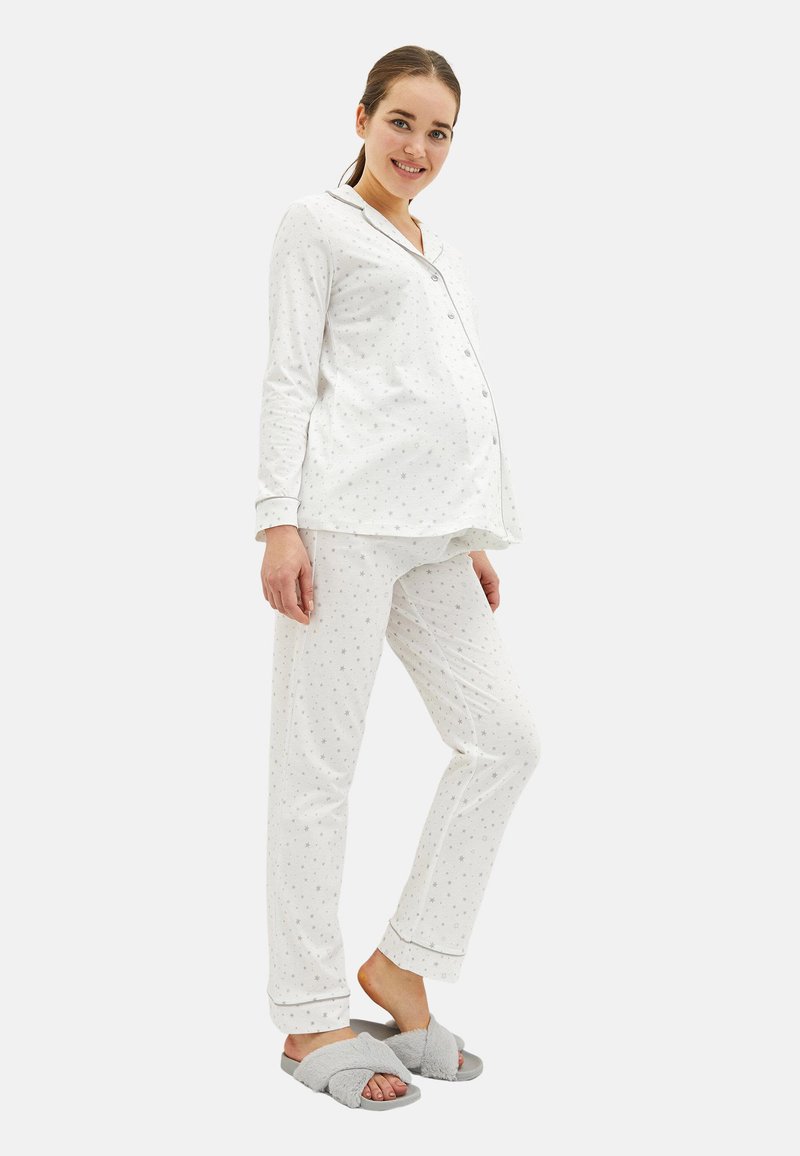 Damen Nachthemden | LC Waikiki SET Nachtwäsche Set ecru/grau - TX85594 Damen Nachthemden | LC Waikiki SET Nachtwäsche Set ecru/grau - TX85594