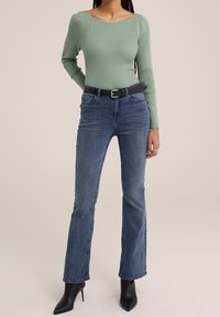 WE Fashion Stickad tröja - light green