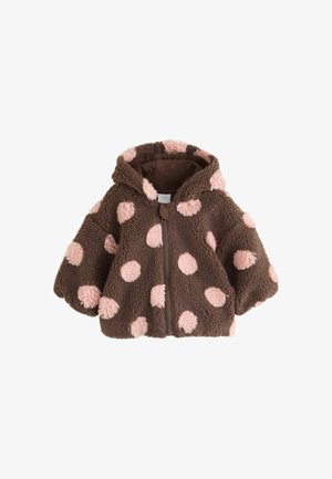 Next, REGULAR FIT - HOODED BABY JACKET - Flísová bunda - brown and pink borg spot