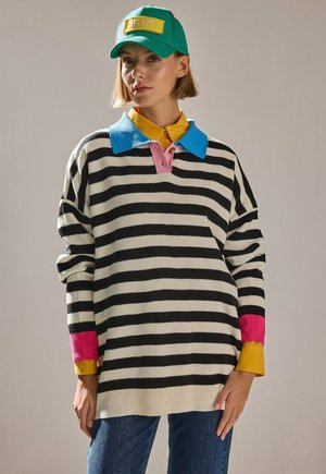 Touché Privé, MULTICOLORED STRIPED SWEATER - Polo - multi-colored