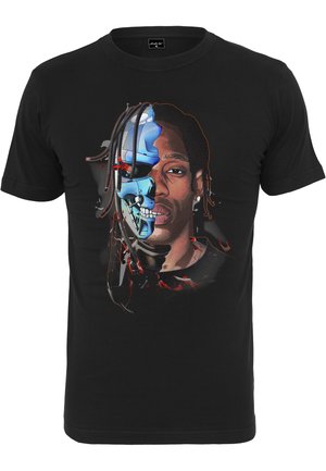 HALF FACE - Camiseta estampada - black