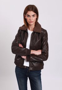 Lee Cooper - BARBERINE - Leather jacket - brown Thumbnail Image 1