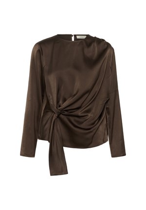 InWear, SATINEIW KNOT - Blouse - chocolate brown