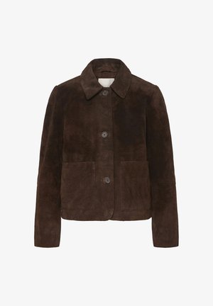 ICHI, IHLIVIA JA - Veste en cuir - coffee bean