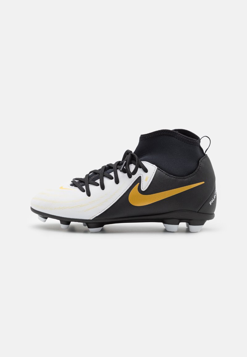 Nike Performance JR PHANTOM LUNA II CLUB FG/MG UNISEX - Kemény talajra készült futballcipő - white/black/metallic gold coin