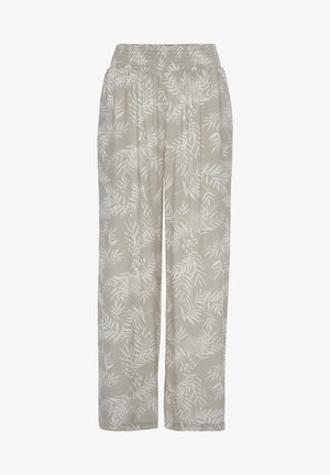 PALAZZO - Trousers - schilfgrün creme bedruckt