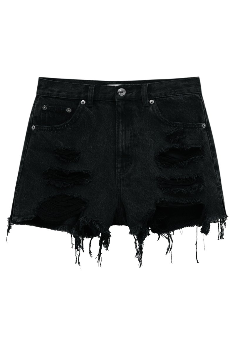 PULL&BEAR Jeansshort zwart