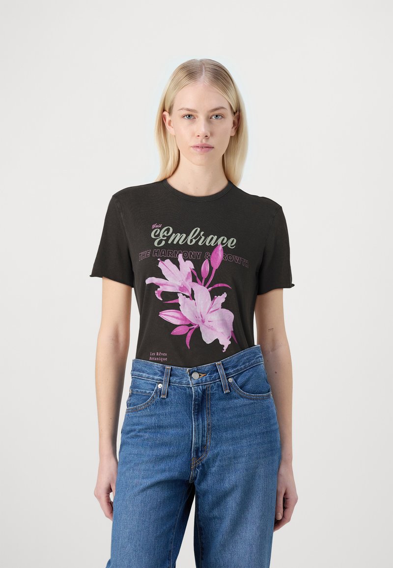 ONLY ONLLUCY LIFE BOX - T-shirts med print - black